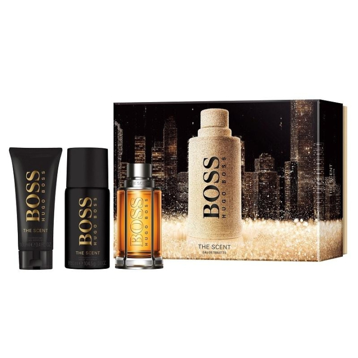 Hugo Boss Giftset Boss The Scent Edt 100ml + Deo 150ml + Shower Gel 100ml i gruppen SKÖNHET & HÄLSA / Doft & Parfym / Parfym / Parfym för honom hos TP E-commerce Nordic AB (C04919)