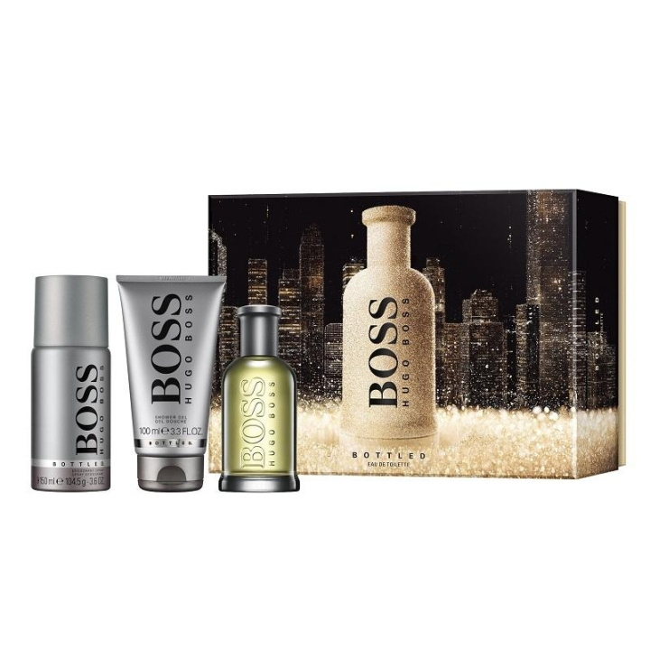 Hugo Boss Giftset Hugo Boss Bottled Edt 100ml + Shower Gel 100ml + Deo Spray 150ml i gruppen SKÖNHET & HÄLSA / Doft & Parfym / Parfym / Parfym för honom hos TP E-commerce Nordic AB (C04920)