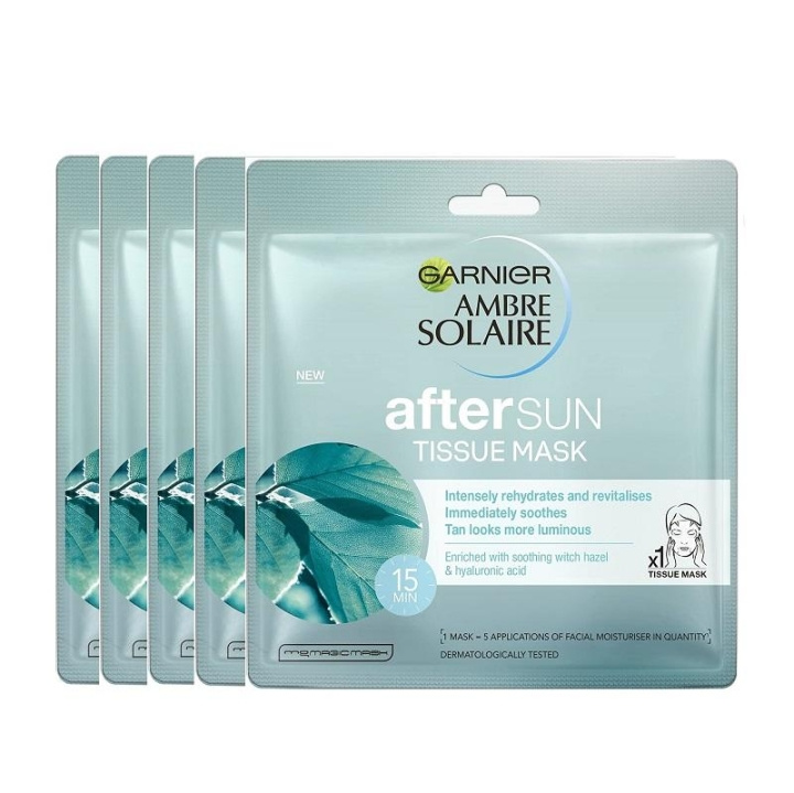 Garnier Ambre Solaire After Sun Tissue Mask 5PC i gruppen SKÖNHET & HÄLSA / Hudvård / Ansiktsvård / Masker hos TP E-commerce Nordic AB (C04922)