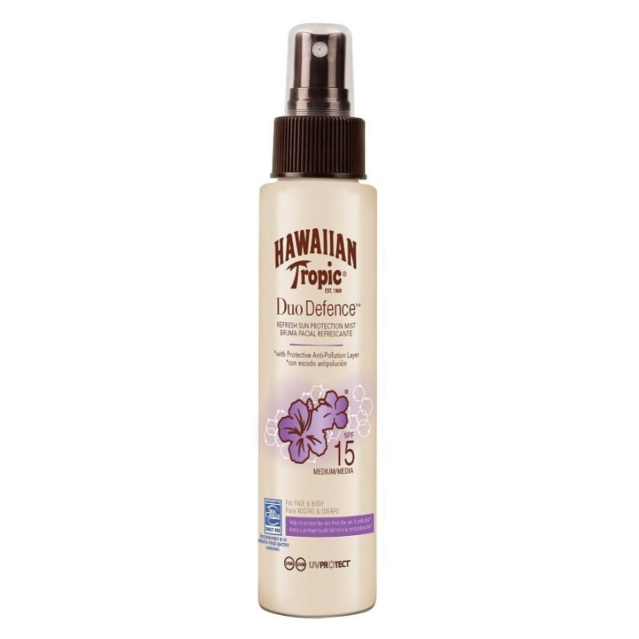 Hawaiian Tropic DuoDefence Mist, Solskyddsfaktor SPF15 100ml i gruppen SKÖNHET & HÄLSA / Hudvård / Solskydd & Tanning / Solskydd hos TP E-commerce Nordic AB (C05070)