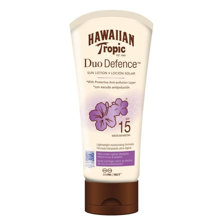 Hawaiian Tropic DuoDefence Lotion, Solkräm SPF15 180ml i gruppen SKÖNHET & HÄLSA / Hudvård / Solskydd & Tanning / Solskydd hos TP E-commerce Nordic AB (C05123)