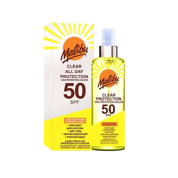 Malibu Clear Protection Spray SPF50 250ml i gruppen SKÖNHET & HÄLSA / Hudvård / Solskydd & Tanning / Solskydd hos TP E-commerce Nordic AB (C05174)