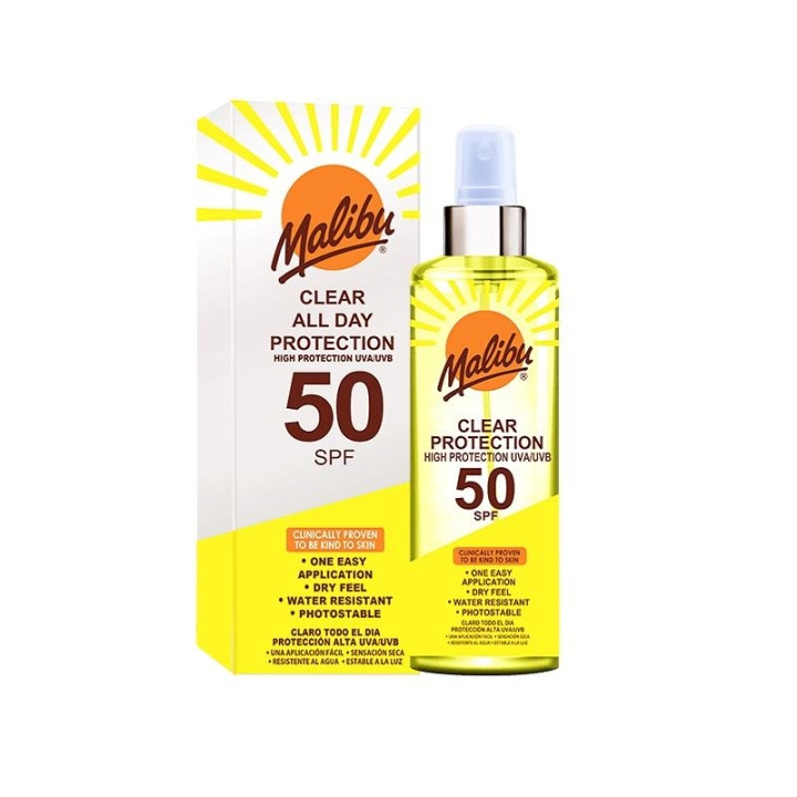 Malibu Clear Protection Spray, Solkräm SPF50 250ml i gruppen SKÖNHET & HÄLSA / Hudvård / Solskydd & Tanning / Solskydd hos TP E-commerce Nordic AB (C05174)