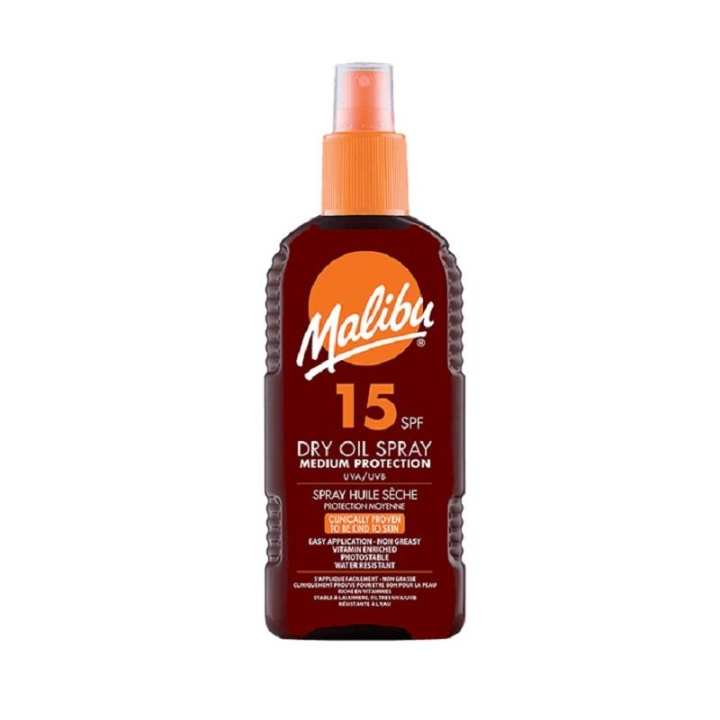 Malibu Dry Oil Spray, Solskyddsfaktor SPF15 200ml i gruppen SKÖNHET & HÄLSA / Hudvård / Solskydd & Tanning / Solskydd hos TP E-commerce Nordic AB (C05178)