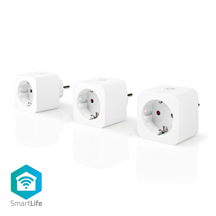 Nedis SmartLife Smart Plug | Wi-Fi | 3680 W | Type F (CEE 7/3) | 0 - 55 °C | Android™ / IOS | Vit | 3 st i gruppen HEM, HUSHÅLL & TRÄDGÅRD / Smarta hem / Smart plugs hos TP E-commerce Nordic AB (C05247)