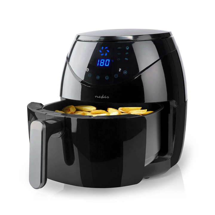 Nedis XL Air fryer| 4.6 l | Timer: 60 min | Digital | Svart i gruppen HEM, HUSHÅLL & TRÄDGÅRD / Hushållsmaskiner / Airfryers & fritöser hos TP E-commerce Nordic AB (C05309)