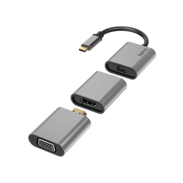 Hama Video Adapter Set 6in1 USB-C Mini-DisplayPort HDMI VGA i gruppen DATORER & KRINGUTRUSTNING / Datorkablar / VGA / Adaptrar hos TP E-commerce Nordic AB (C05519)