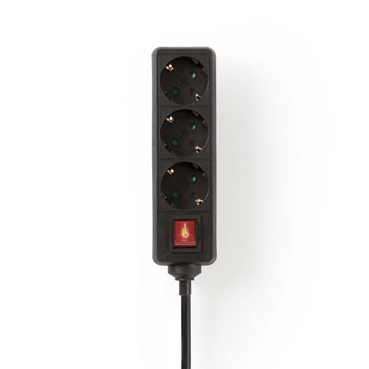 Nedis Gren kontakt | Jordad kontakt / Typ F (CEE 7/7) | 3-vägs | 1.50 m | 3680 W | 16 A | Typ av jordning: Sidkontakt | 230 V AC 50/60 Hz | Uttagsvinkel: 45 ° | H05VV-F 3G1.5mm² | På / av-knapp | Svart i gruppen HEM, HUSHÅLL & TRÄDGÅRD / El & Belysning / Grenuttag hos TP E-commerce Nordic AB (C06105)