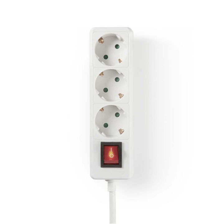 Nedis Gren kontakt | Jordad kontakt / Typ F (CEE 7/7) | 3-vägs | 1.50 m | 3680 W | 16 A | Typ av jordning: Sidkontakt | 230 V AC 50/60 Hz | Uttagsvinkel: 45 ° | H05VV-F 3G1.5mm² | På / av-knapp | Vit i gruppen HEM, HUSHÅLL & TRÄDGÅRD / El & Belysning / Grenuttag hos TP E-commerce Nordic AB (C06106)