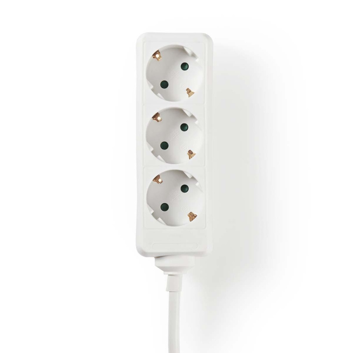 Nedis Gren kontakt | Jordad kontakt / Typ F (CEE 7/7) | 3-vägs | 3.00 m | 3680 W | 16 A | Typ av jordning: Sidkontakt | 230 V AC 50/60 Hz | Uttagsvinkel: 45 ° | H05VV-F 3G1.5mm² | Vit i gruppen HEM, HUSHÅLL & TRÄDGÅRD / El & Belysning / Grenuttag hos TP E-commerce Nordic AB (C06110)