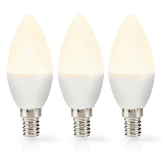 Nedis LED-lampa E14 | Ljus | 4.9 W | 470 lm | 2700 K | Varm Vit | Matt | 3 st