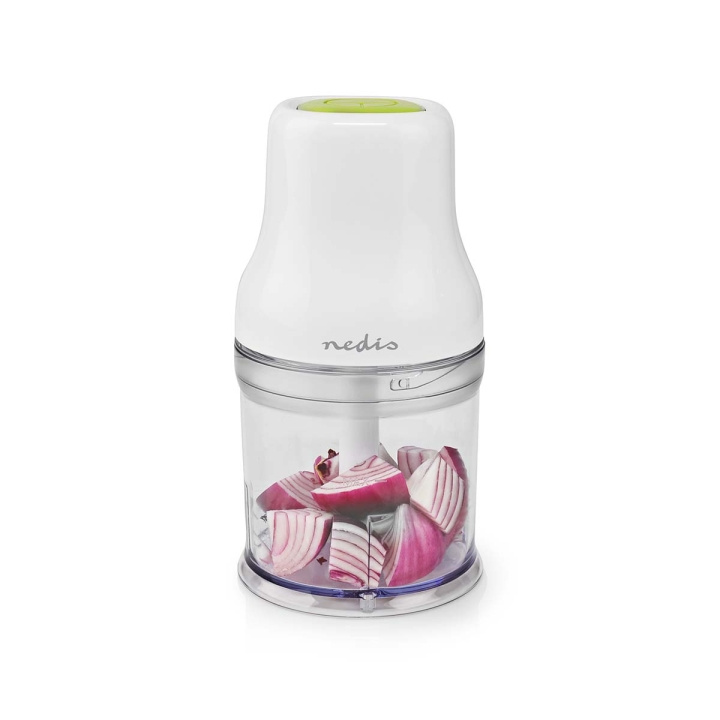 Nedis Mathackare | 200 W | 0.5 l | Plast | 1 hastighetsinställning | Vit i gruppen HEM, HUSHÅLL & TRÄDGÅRD / Hushållsmaskiner / Matberedare & Köksassistenter / Köksassistenter & Tillbehör hos TP E-commerce Nordic AB (C06425)