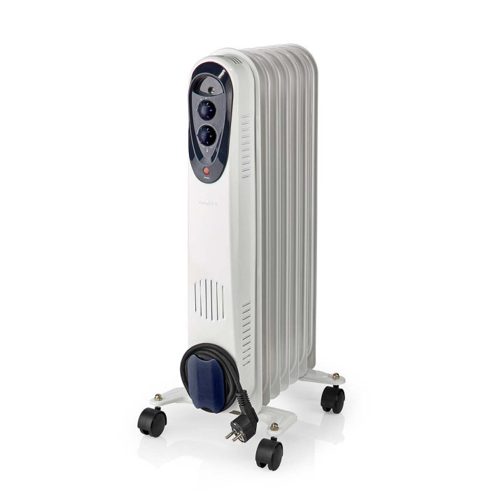 Nedis Portabelt oljeelement | 600 / 900 / 1500 W | 7 Fenor | Justerbar termostat | 3 Värmeinställningar | Skydd för att ramla | Vit i gruppen HEM, HUSHÅLL & TRÄDGÅRD / Fläktar & Klimatprodukter / Element hos TP E-commerce Nordic AB (C06458)