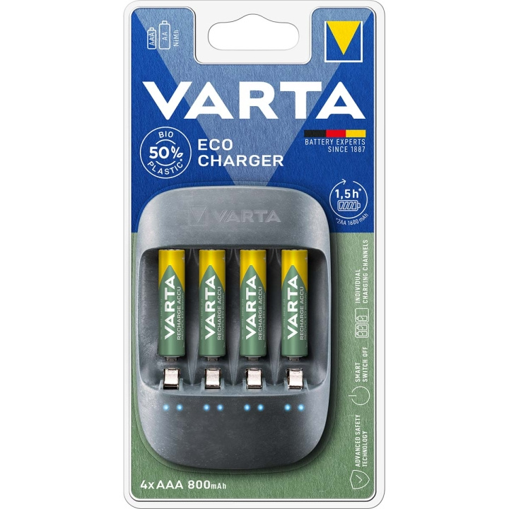 Eco laddare AA / AAA inklusive 4x AA 2100 mAh i gruppen HEMELEKTRONIK / Batterier & Laddare / Batteriladdare hos TP E-commerce Nordic AB (C06480)