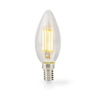 Nedis LED-lampa Lampa E14 | Ljus | 4.5 W | 470 lm | 2700 K | Dimbar | Varm Vit | Retrostil | 1 st. | Tydlig