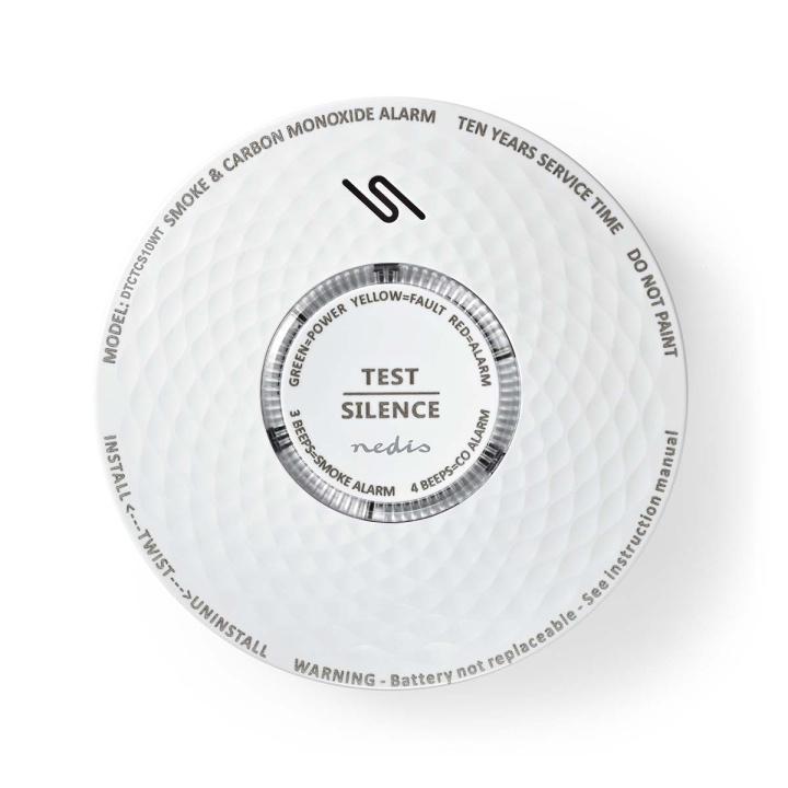 Nedis Rök & kolmonoxid Alarm | Batteridriven | Batterilängd upp till: 10 år | EN 14604 | Med testknapp | 85 dB | ABS | Vit i gruppen HEM, HUSHÅLL & TRÄDGÅRD / Larm & Säkerhet / Brand, rök, gas / Brandvarnare hos TP E-commerce Nordic AB (C06567)