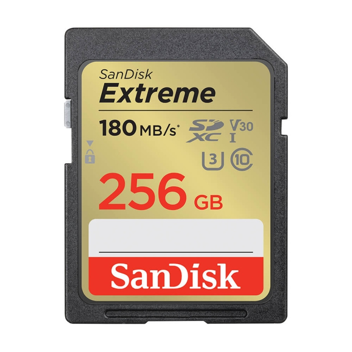 SanDisk SDXC Extreme 256GB 180MB/s UHS-I C10 V30 U3 i gruppen HEMELEKTRONIK / Lagringsmedia / Minneskort / SD/SDHC/SDXC hos TP E-commerce Nordic AB (C06652)