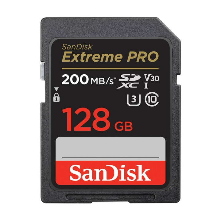 SANDISK SDXC Extreme Pro 128GB 200MB/s UHS-I C10 V30 U3 i gruppen HEMELEKTRONIK / Lagringsmedia / Minneskort / SD/SDHC/SDXC hos TP E-commerce Nordic AB (C06655)