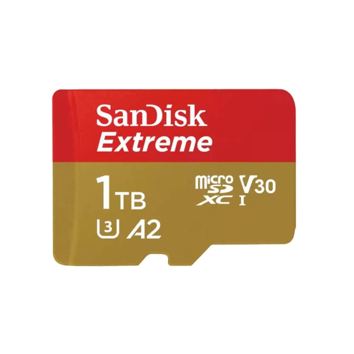 SanDisk MicroSDXC Extreme 1TB 190MB/s A2 C10 V30 med Adapter i gruppen HEMELEKTRONIK / Lagringsmedia / Minneskort / Micro SD/HC/XC hos TP E-commerce Nordic AB (C06663)
