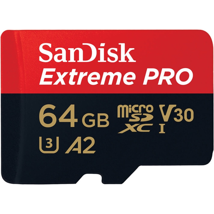 SanDisk MicroSDXC Extreme Pro 64GB 200MB/s A2 C10 V30 UHS-I i gruppen HEMELEKTRONIK / Lagringsmedia / Minneskort / Micro SD/HC/XC hos TP E-commerce Nordic AB (C06664)