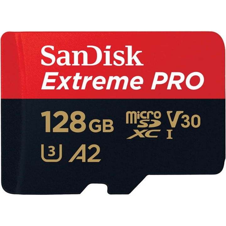SanDisk MicroSDXC Extreme Pro 128GB 200MB/s A2 C10 V30 UHS-I i gruppen HEMELEKTRONIK / Lagringsmedia / Minneskort / Micro SD/HC/XC hos TP E-commerce Nordic AB (C06665)