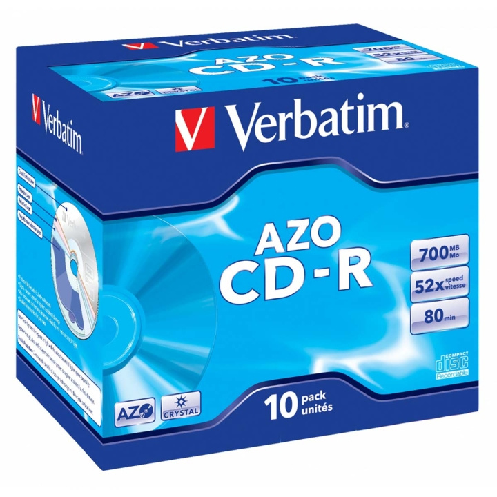 CD-R DataLifePlus AZO 52x, 700MB, 10-Pack Jewel Case Crystal i gruppen HEMELEKTRONIK / Lagringsmedia / CD/DVD/BD-skivor / CD-R hos TP E-commerce Nordic AB (C06776)