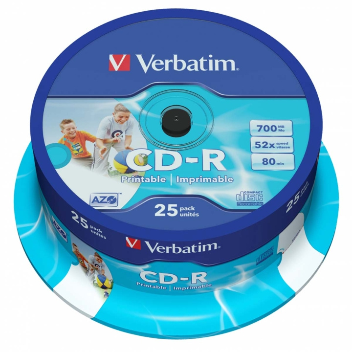 CD-R AZO Wide Inkjet Printable 700MB 52x, 25-pack i gruppen HEMELEKTRONIK / Lagringsmedia / CD/DVD/BD-skivor / CD-R hos TP E-commerce Nordic AB (C06778)