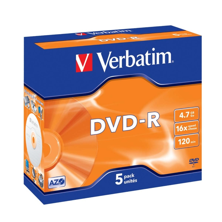 DVD-R AZO 16x 4.7GB 5 Packa Jewel Case Matt Silver i gruppen HEMELEKTRONIK / Lagringsmedia / CD/DVD/BD-skivor / DVD-R hos TP E-commerce Nordic AB (C06783)