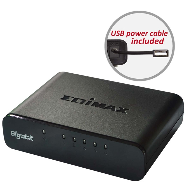 Edimax Nätverk Omkopplare Gigabit 5-Port i gruppen DATORER & KRINGUTRUSTNING / Nätverk / Switchar hos TP E-commerce Nordic AB (C06798)