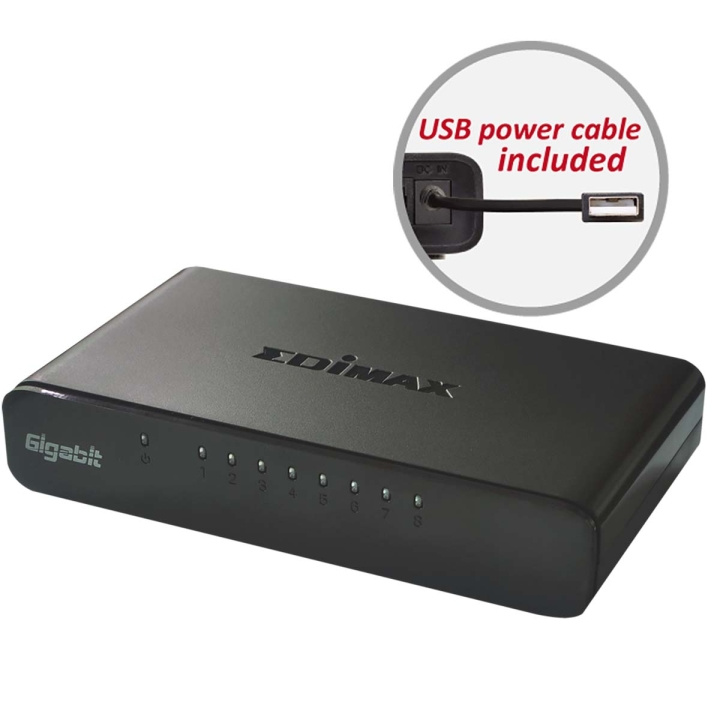 Edimax Nätverk Omkopplare Gigabit 8-Port i gruppen DATORER & KRINGUTRUSTNING / Nätverk / Switchar hos TP E-commerce Nordic AB (C06799)