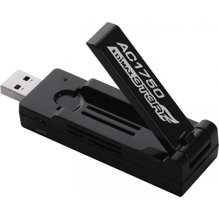 Edimax AC1750 Dual-Band Wi-Fi USB 3.0-adapter med 180-graders justerbar antenn Svart i gruppen DATORER & KRINGUTRUSTNING / Nätverk / Nätverkskort / USB Trådlösa hos TP E-commerce Nordic AB (C06812)