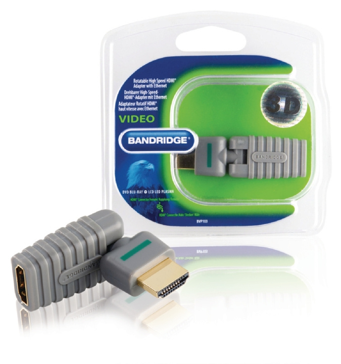 Bandridge High Speed HDMI med Ethernet Adapter Roterbar HDMI Kontakt - HDMI Hona Grå i gruppen HEMELEKTRONIK / Kablar & Adaptrar / HDMI / Adaptrar hos TP E-commerce Nordic AB (C06851)