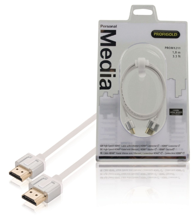 Nedis High Speed HDMI Kabel med Ethernet HDMI Kontakt - HDMI Kontakt 1.00 m Vit i gruppen HEMELEKTRONIK / Kablar & Adaptrar / HDMI / Kablar hos TP E-commerce Nordic AB (C06869)