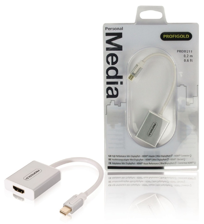 Mini Displayport-Kabel Mini DisplayPort-hane - HDMI hane 0.20 m Vit i gruppen DATORER & KRINGUTRUSTNING / Datorkablar / DisplayPort / Kablar hos TP E-commerce Nordic AB (C06870)