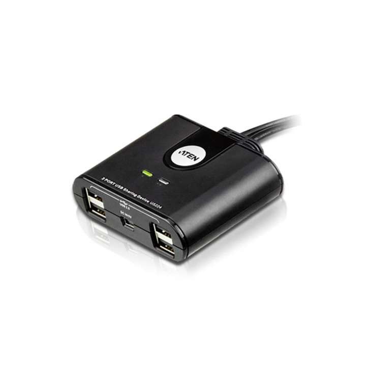 aten 2-Port USB-Omkopplare Svart i gruppen DATORER & KRINGUTRUSTNING / Datortillbehör / USB-hubbar hos TP E-commerce Nordic AB (C06900)