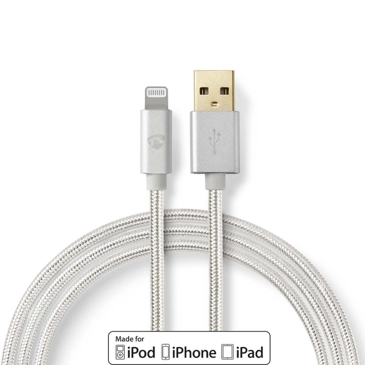 Nedis Lightning Kabel | USB 2.0 | Apple Lightning, 8-stifts | USB-A Hane | 480 Mbps | Guldplaterad | 1.00 m | Rund | Flätad / Nylon | Aluminium | Kartong med täckt fönster i gruppen SMARTPHONE & SURFPLATTOR / Laddare & Kablar / Kablar / Kablar Lightning hos TP E-commerce Nordic AB (C06927)