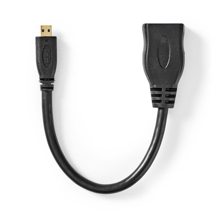 Nedis High Speed ​​HDMI ™ kabel med Ethernet | HDMI™ Micro kontakt | HDMI™ Utgång | 4K@30Hz | 10.2 Gbps | 0.20 m | Rund | PVC | Svart | Plastpåse i gruppen HEMELEKTRONIK / Kablar & Adaptrar / HDMI / Kablar hos TP E-commerce Nordic AB (C07007)