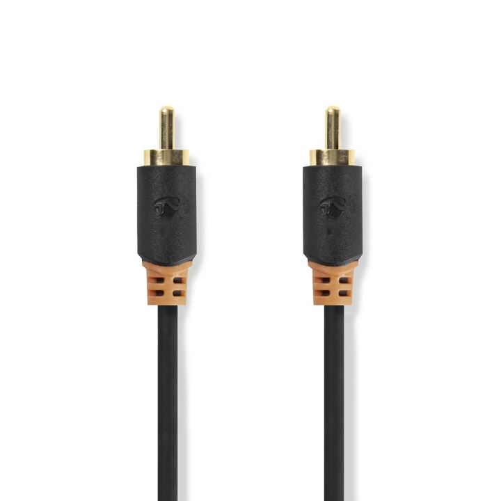 Digital Audio Kabel | RCA Hane | RCA Hane | Guldplaterad | 1.00 m | Rund | PVC | Antracit | Kartong med fönster i gruppen HEMELEKTRONIK / Kablar & Adaptrar / Ljud Digital hos TP E-commerce Nordic AB (C07020)