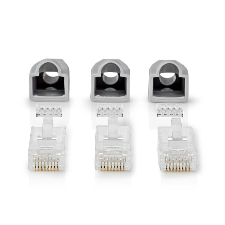 Nedis RJ45-kontakt | Hane | Solid UTP CAT6 | Rak | Guldplaterad | 10 st. | PVC | Grå | Låda i gruppen DATORER & KRINGUTRUSTNING / Datorkablar / Nätverkskablar / Adaptrar & Skarvdon hos TP E-commerce Nordic AB (C07032)