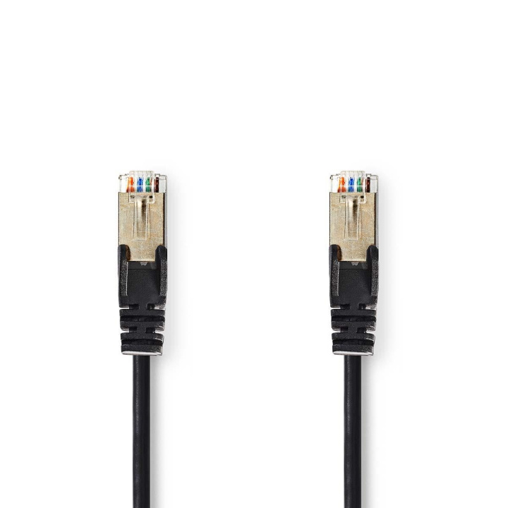 Nedis CAT5e nätverkskabel | SF/UTP | RJ45 hane | RJ45 hane | 15.0 m | Rund | PVC | Svart | Kuvert i gruppen DATORER & KRINGUTRUSTNING / Datorkablar / Nätverkskablar / Cat5e hos TP E-commerce Nordic AB (C07086)