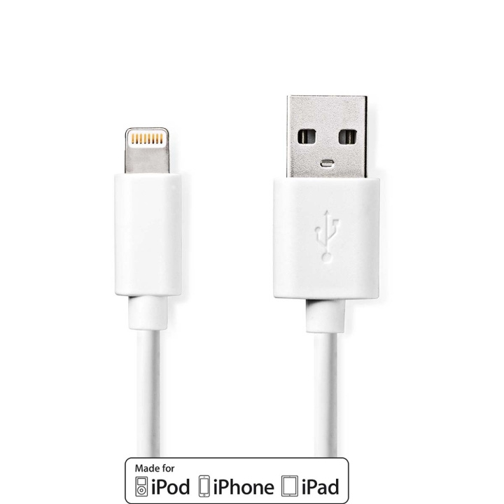 Nedis Lightning Kabel | USB 2.0 | Apple Lightning, 8-stifts | USB-A Hane | 480 Mbps | Nickelplaterad | 2.00 m | Rund | PVC | Vit | Låda i gruppen SMARTPHONE & SURFPLATTOR / Laddare & Kablar / Kablar / Kablar Lightning hos TP E-commerce Nordic AB (C07443)