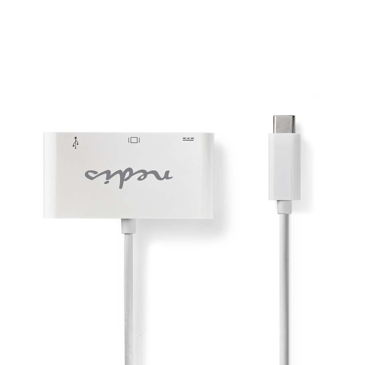 Nedis USB Multi-Port Adapter | 3-i-1 | USB 3.1 | USB-C™ Hane | USB-A Hona / USB-C™ Hona / VGA hona 15p | 5 Gbps | 0.20 m | Rund | Nickelplaterad | PVC | Vit | Blister i gruppen DATORER & KRINGUTRUSTNING / Datortillbehör / USB-hubbar hos TP E-commerce Nordic AB (C07446)