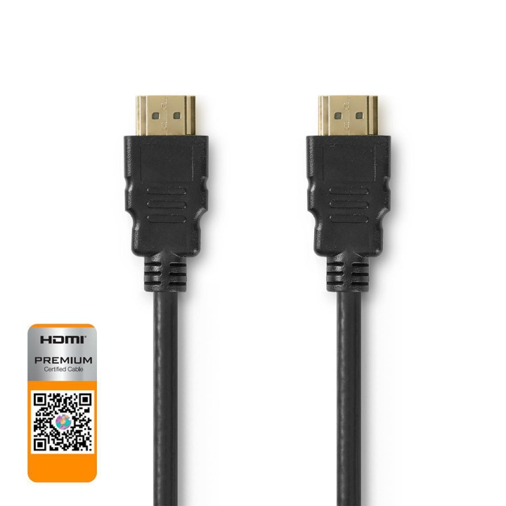 Nedis Premium High Speed ​​HDMI ™ kabel med Ethernet | HDMI™ Kontakt | HDMI™ Kontakt | 4K@60Hz | 18 Gbps | 5.00 m | Rund | PVC | Svart | Plastpåse i gruppen HEMELEKTRONIK / Kablar & Adaptrar / HDMI / Kablar hos TP E-commerce Nordic AB (C07724)