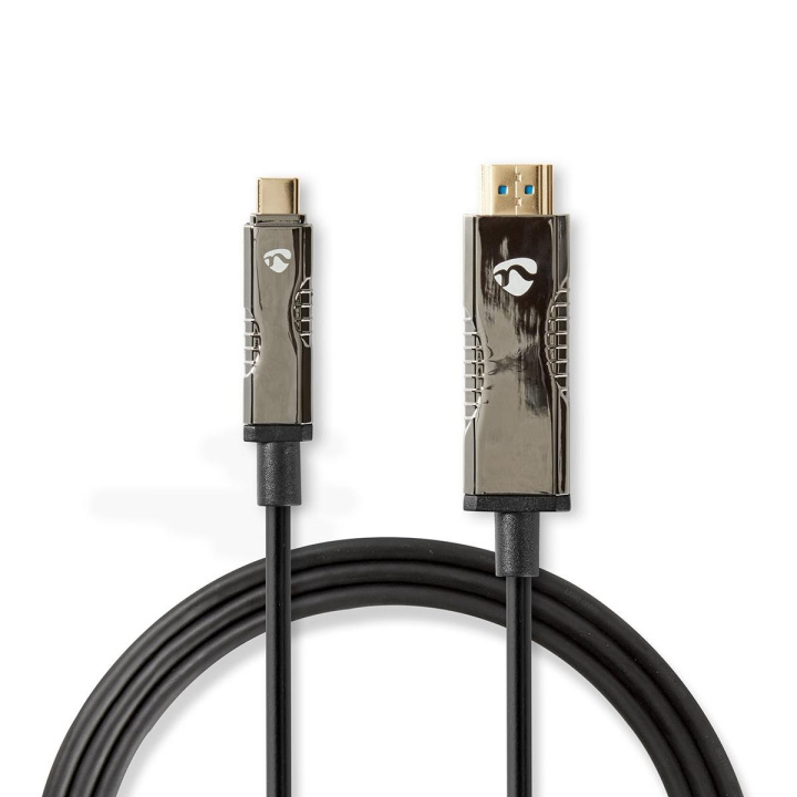 Nedis Aktiv optisk (AOC) USB kabel | USB-C™ Hane | HDMI™ Kontakt | 18 Gbps | 10.0 m | Rund | PVC | Svart | Presentbox i gruppen HEMELEKTRONIK / Kablar & Adaptrar / HDMI / Kablar hos TP E-commerce Nordic AB (C07766)
