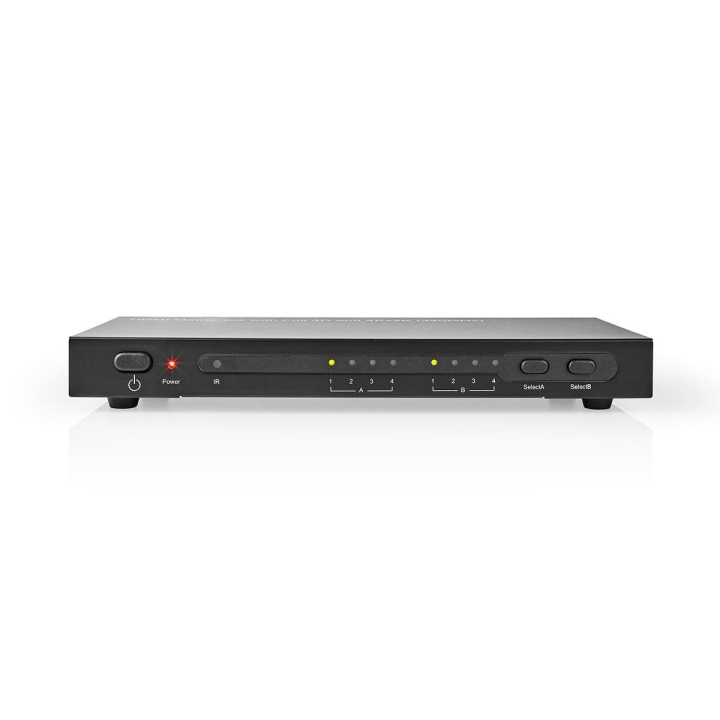 Nedis HDMI ™ matris omkopplare | 4x 2 Portar port(s) | 4x HDMI™ Ingång | 2x HDMI™ utgång | 4K@30Hz | 3.4 Gbps | Fjärrstyrd | Metall | Antracit i gruppen HEMELEKTRONIK / Kablar & Adaptrar / HDMI / Adaptrar hos TP E-commerce Nordic AB (C07832)