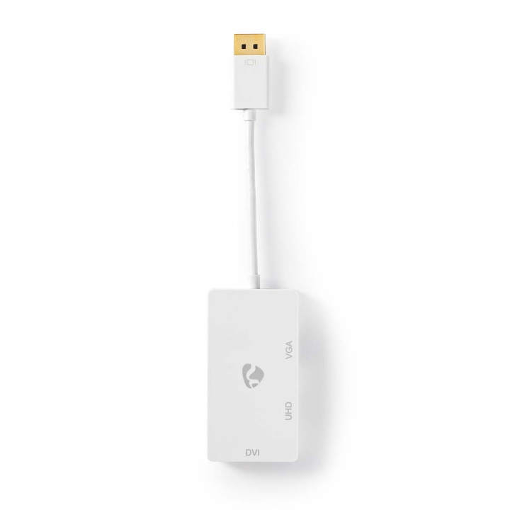 Nedis Displayport-adapter | DisplayPort Hane | DVI-D 24+1-Pin Hona / HDMI™ Hona / VGA hona 15p | 4K@60Hz | Guldplaterad | Omkopplingsbar | 0.20 m | Rund | ABS | ABS | Vit | Blister i gruppen HEMELEKTRONIK / Kablar & Adaptrar / HDMI / Adaptrar hos TP E-commerce Nordic AB (C07919)