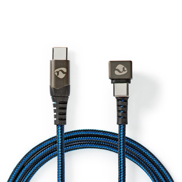 Nedis USB-kabel | USB 2.0 | USB-C™ Hane | USB-C™ Hane | 480 Mbps | Guldplaterad | 1.00 m | Rund | Flätad / Nylon | Blå / Svart | Kartong med täckt fönster i gruppen SMARTPHONE & SURFPLATTOR / Laddare & Kablar / Kablar / Kablar Typ C hos TP E-commerce Nordic AB (C07947)