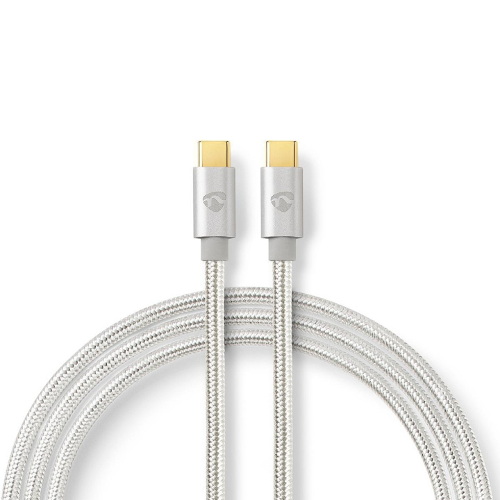 Nedis USB-kabel | USB 2.0 | USB-C™ Hane | USB-C™ Hane | 100 W | 480 Mbps | Guldplaterad | 2.00 m | Rund | Flätad / Nylon | Silver | Kartong med täckt fönster i gruppen SMARTPHONE & SURFPLATTOR / Laddare & Kablar / Kablar / Kablar Typ C hos TP E-commerce Nordic AB (C07952)