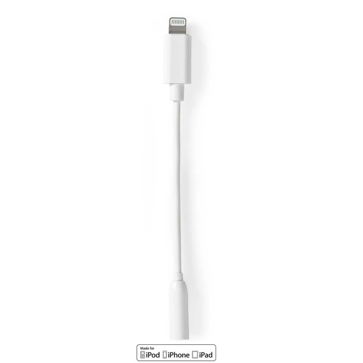 Nedis Lightning Adapter | Apple Lightning, 8-stifts | 3.5 mm Hona | Nickelplaterad | 0.10 m | Rund | TPE i gruppen SMARTPHONE & SURFPLATTOR / Laddare & Kablar / Adaptrar hos TP E-commerce Nordic AB (C07989)