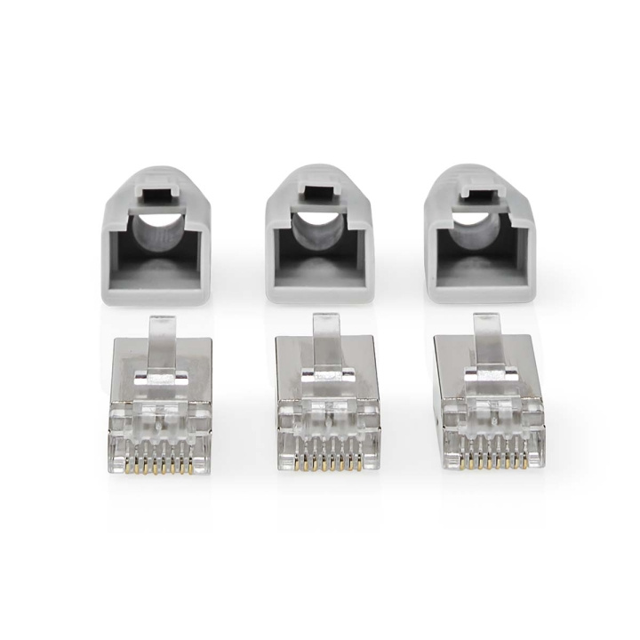 Nedis RJ45-kontakt | RJ45 Pass Through | Solid/strängad FTP CAT6 | Rak | Guldplaterad | 10 st. | PVC | Grå / Svart / Vit | Låda i gruppen DATORER & KRINGUTRUSTNING / Datorkablar / Nätverkskablar / Adaptrar & Skarvdon hos TP E-commerce Nordic AB (C08038)